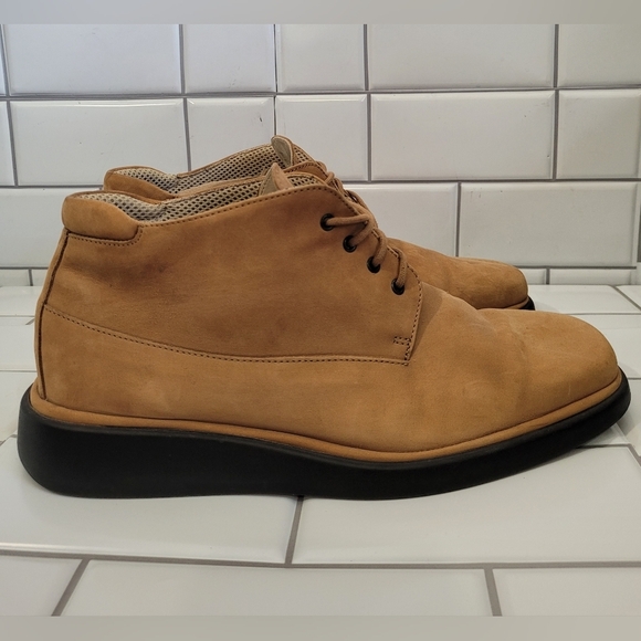 BALLY ROMELLO  Mens Tan Suede Ankle Lace Up Boot Wedge Rubber Sole Size 9E C main image 14